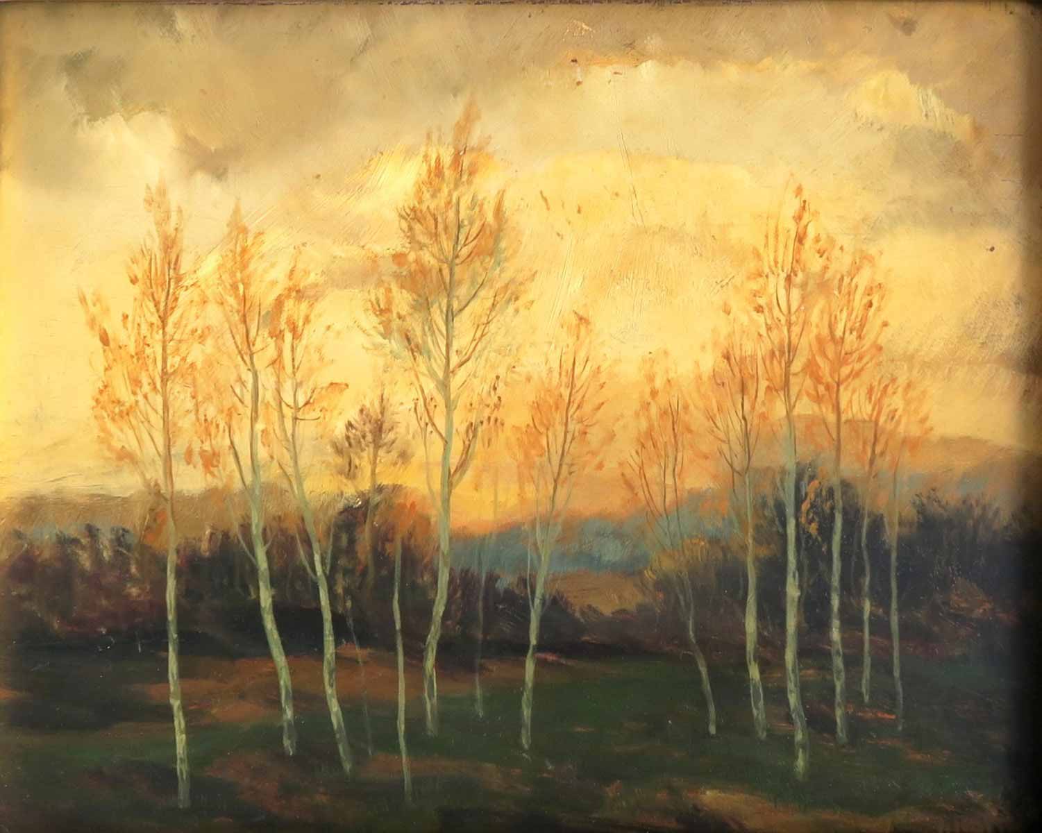Viktor Rolín - Večerní krajina s břízami