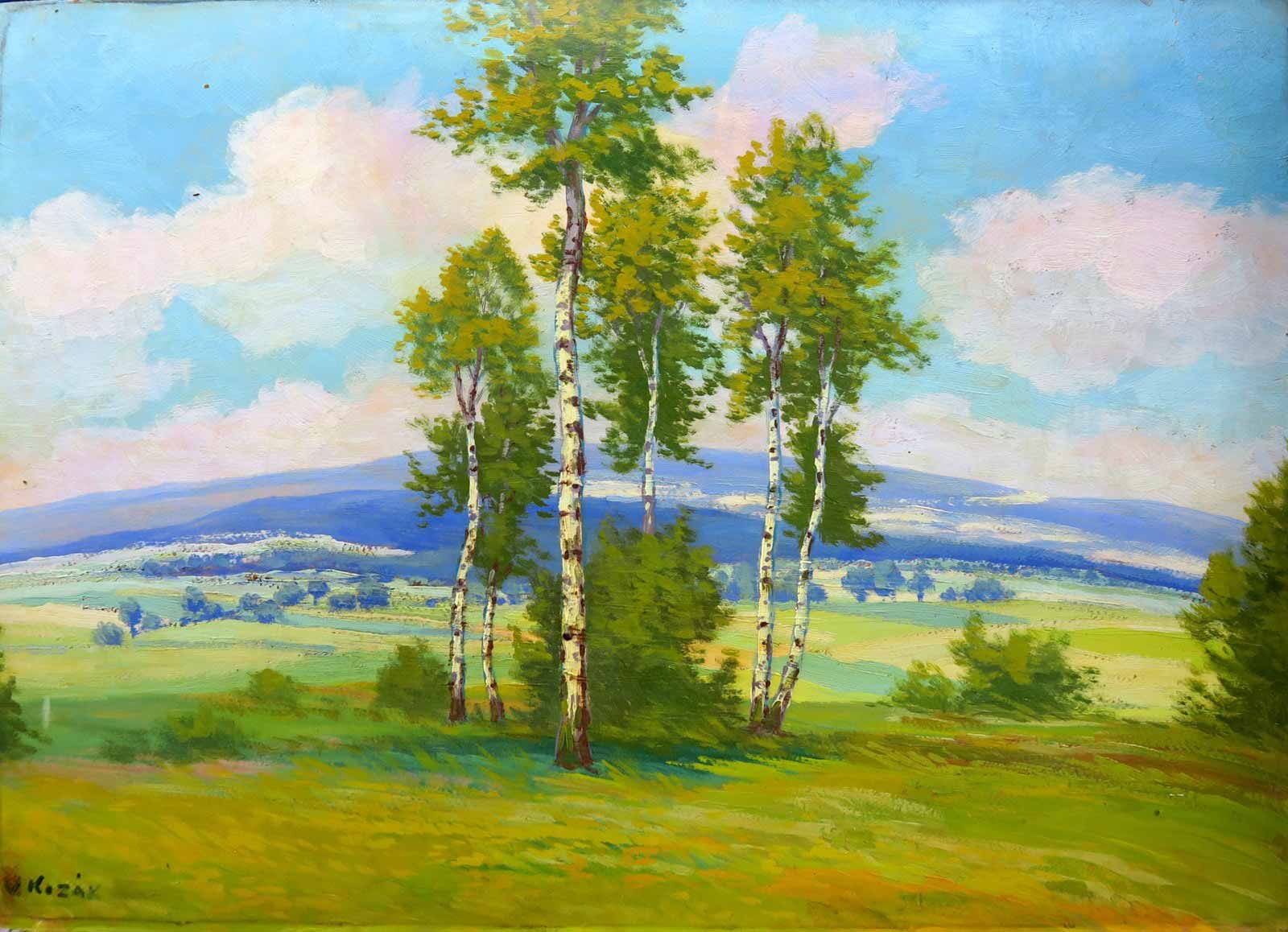 Václav Kozák - Letní krajina s břízami