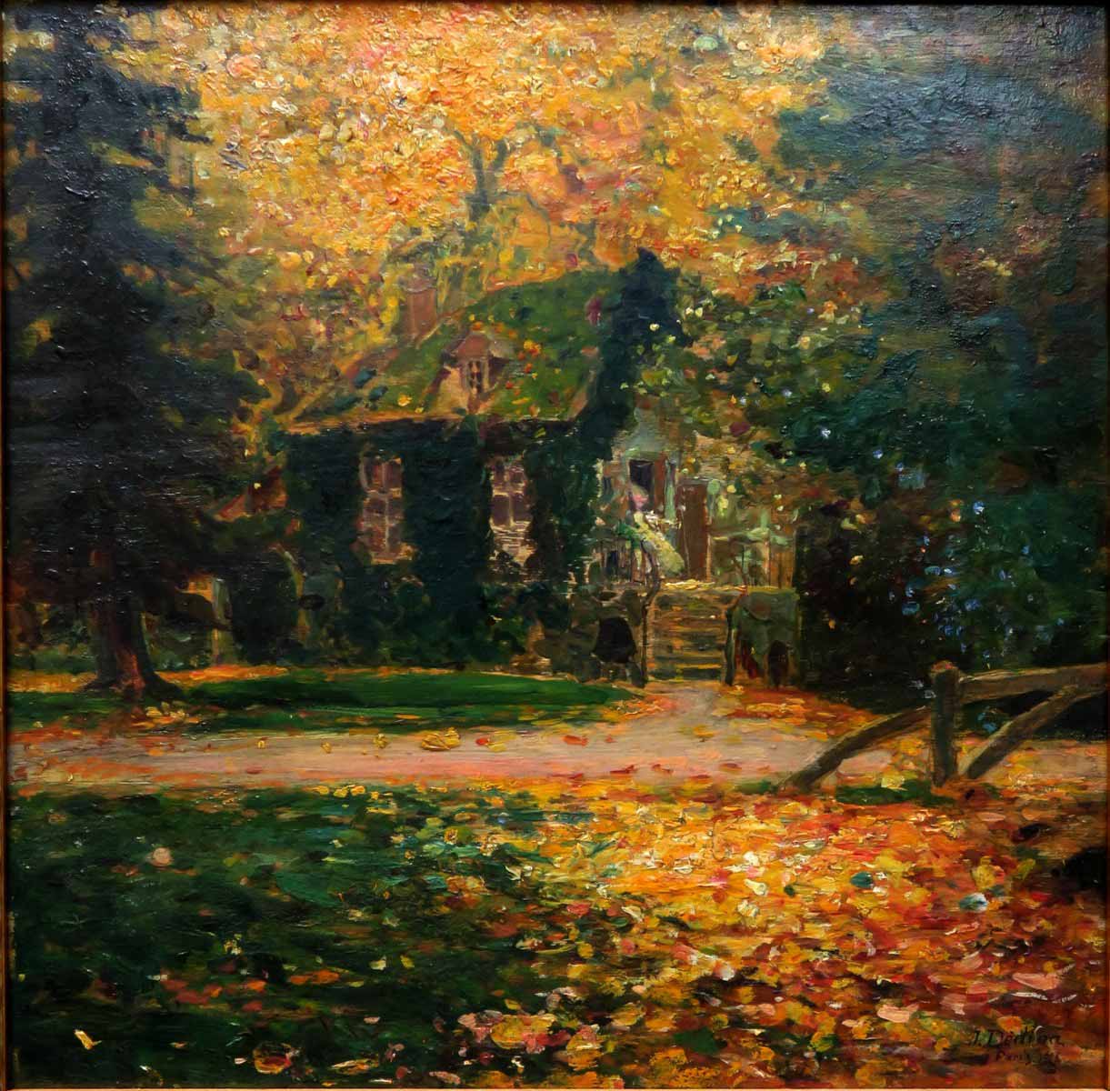 Jan Dědina (1870 - 1955) | Podzimní park se stavením