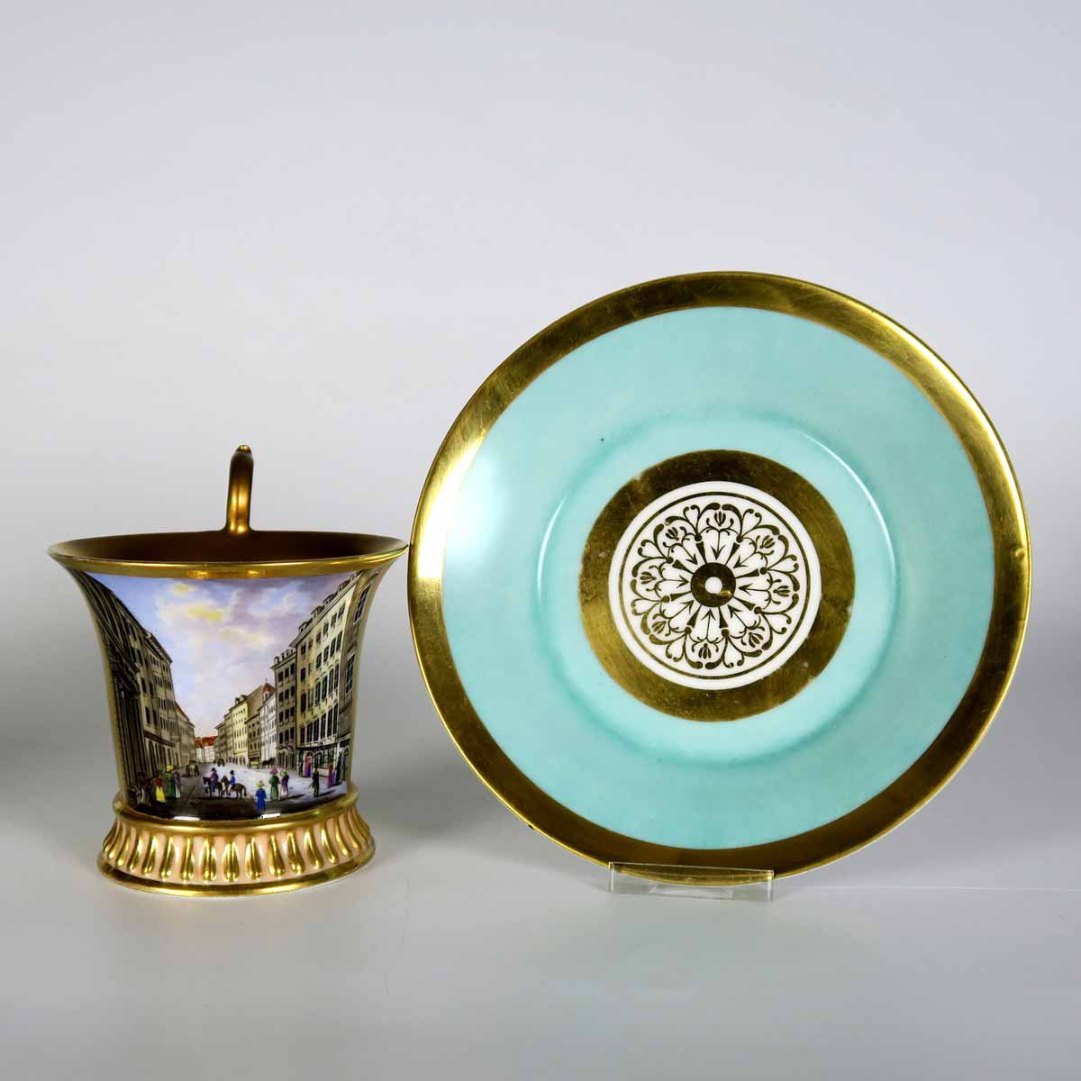 Empírový koflík s miskou - Slavkov