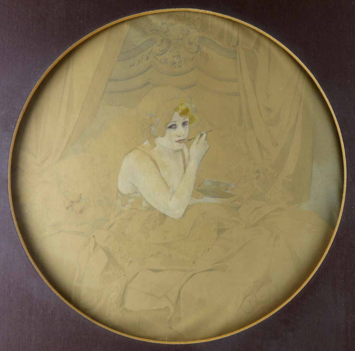 Karel Šimůnek (1869 - 1942) | Dívka pijící kávu