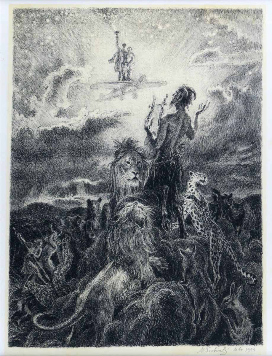 Max Švabinský (1873 - 1962) | Satyr předpovídá vzlet člověka
