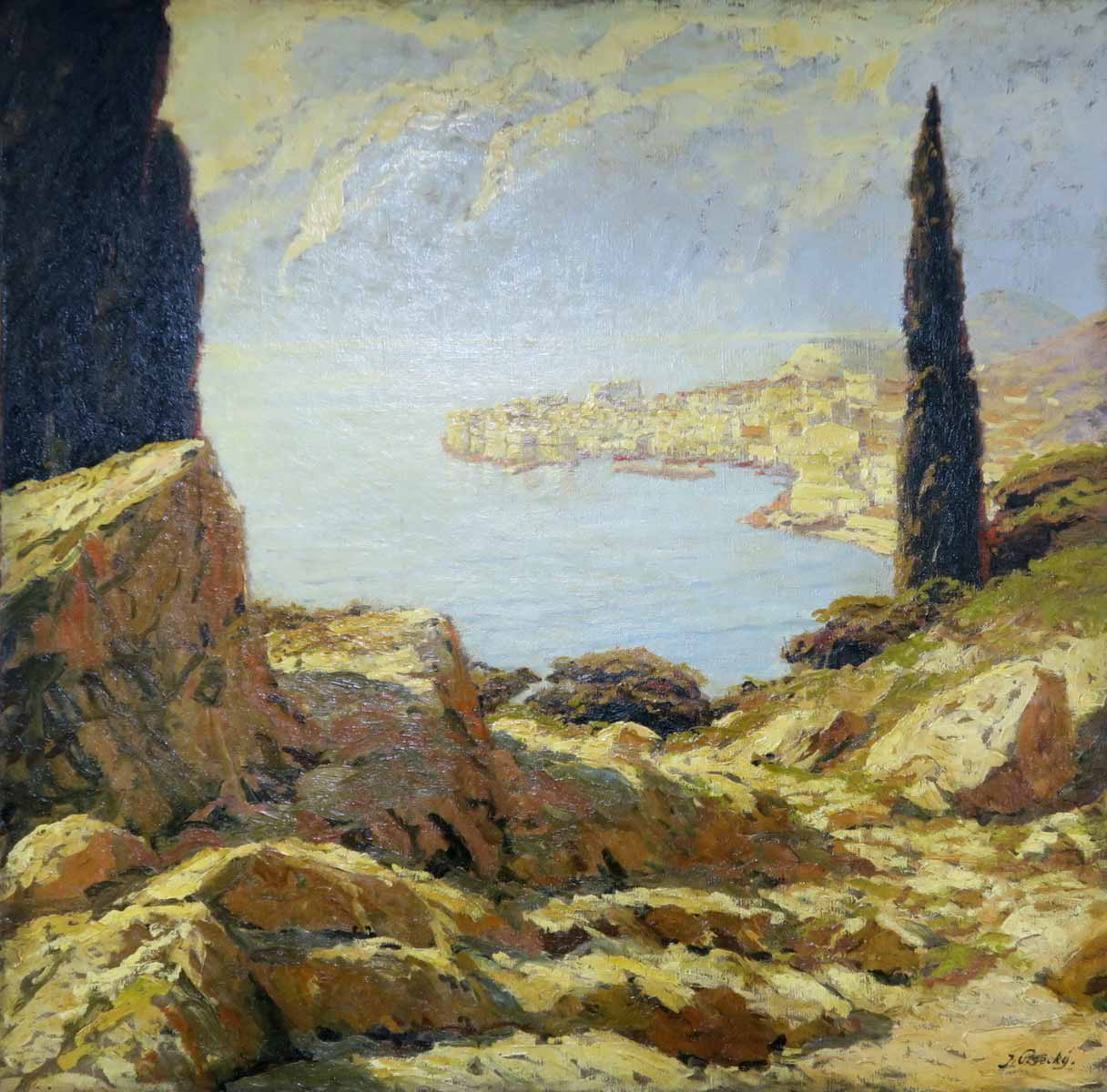 Josef Písecký (1878 - 1954) | Pohled na Dubrovník - velký formát