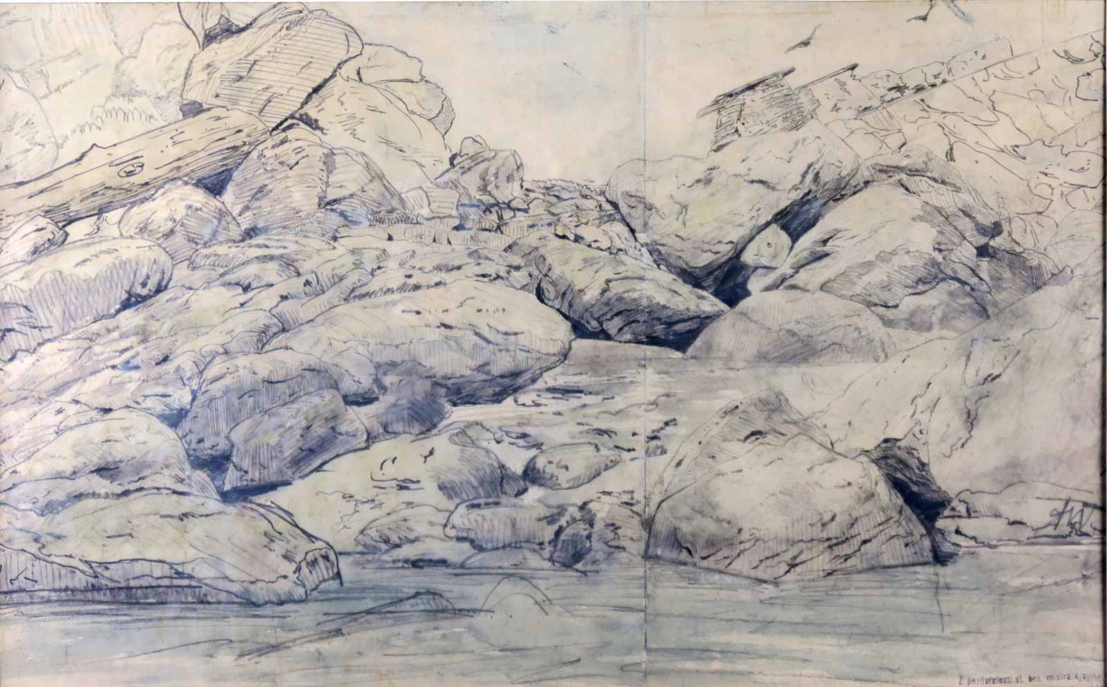 Antonín Waldhauser (1835 - 1913) - Černé skály v Trouville