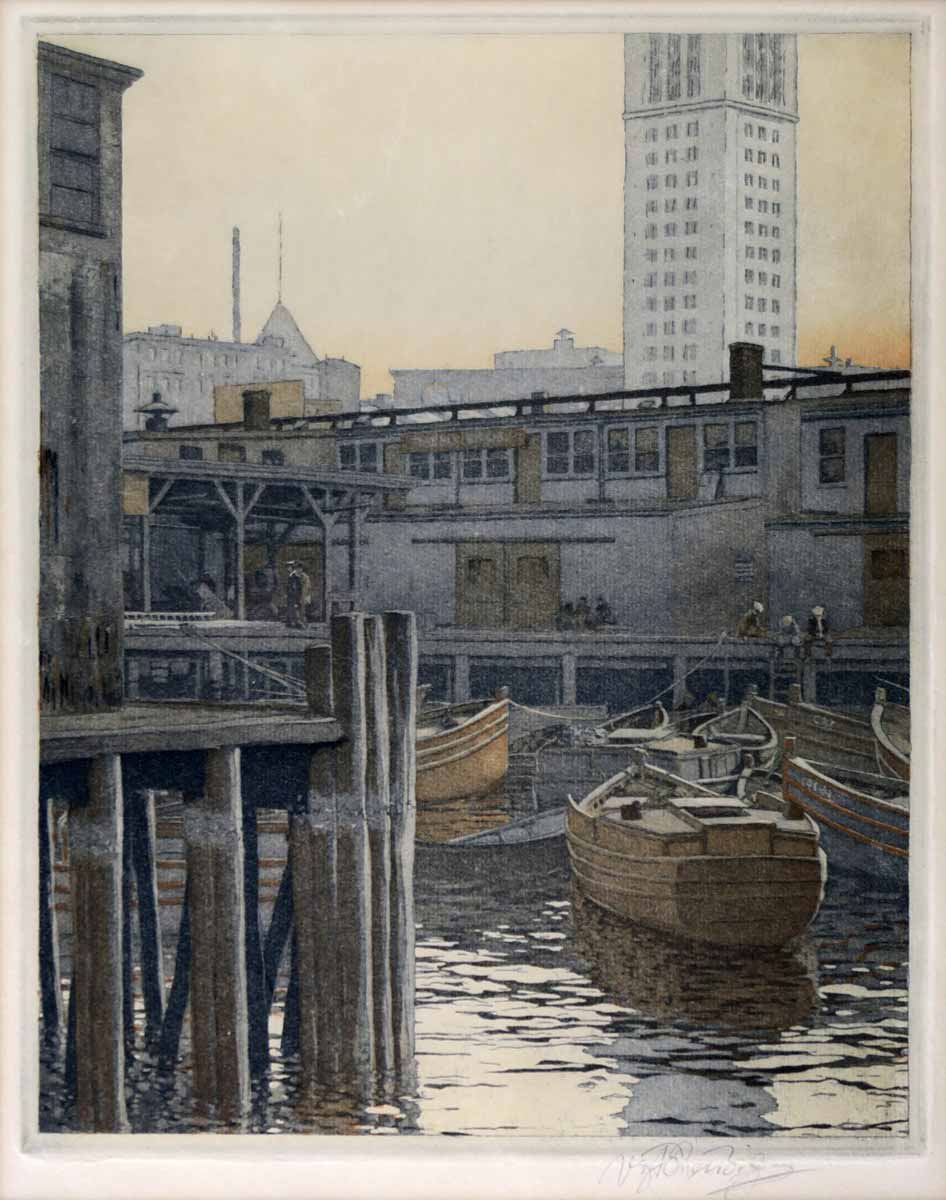 Vojtěch Preissig (1877 - 1944) - Přístav v Bostonu