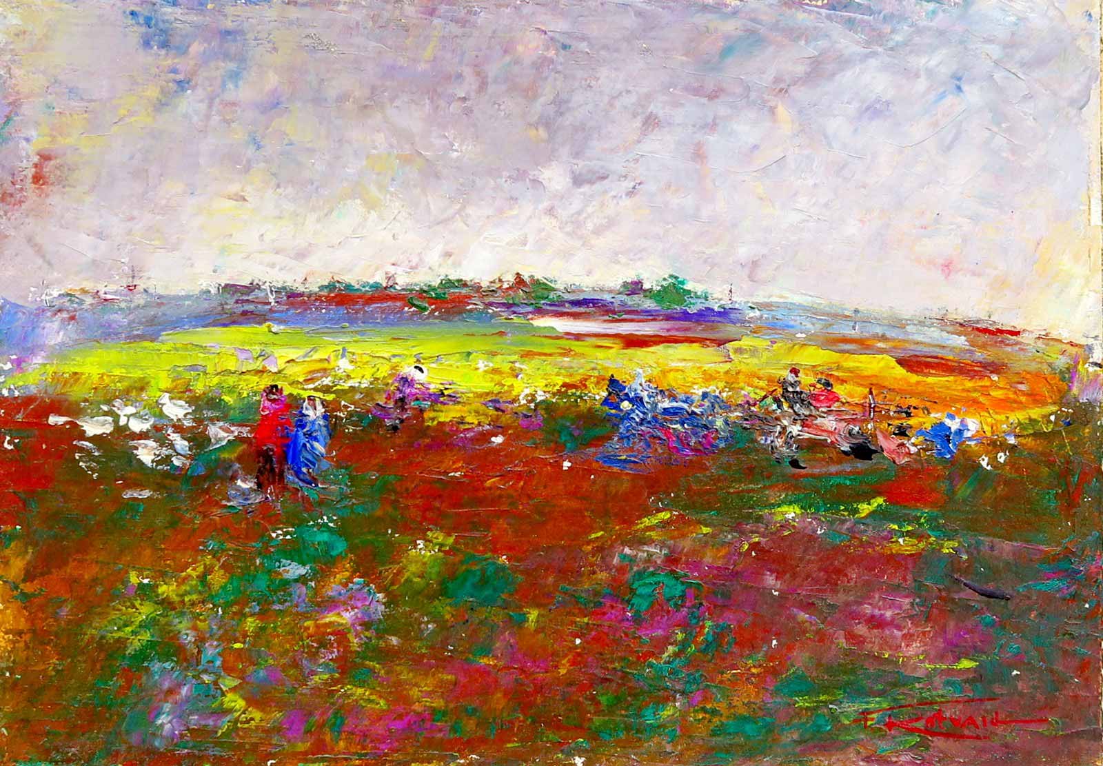 Ferdinand Kotvald (1898 - 1980) - Krajina s postavami