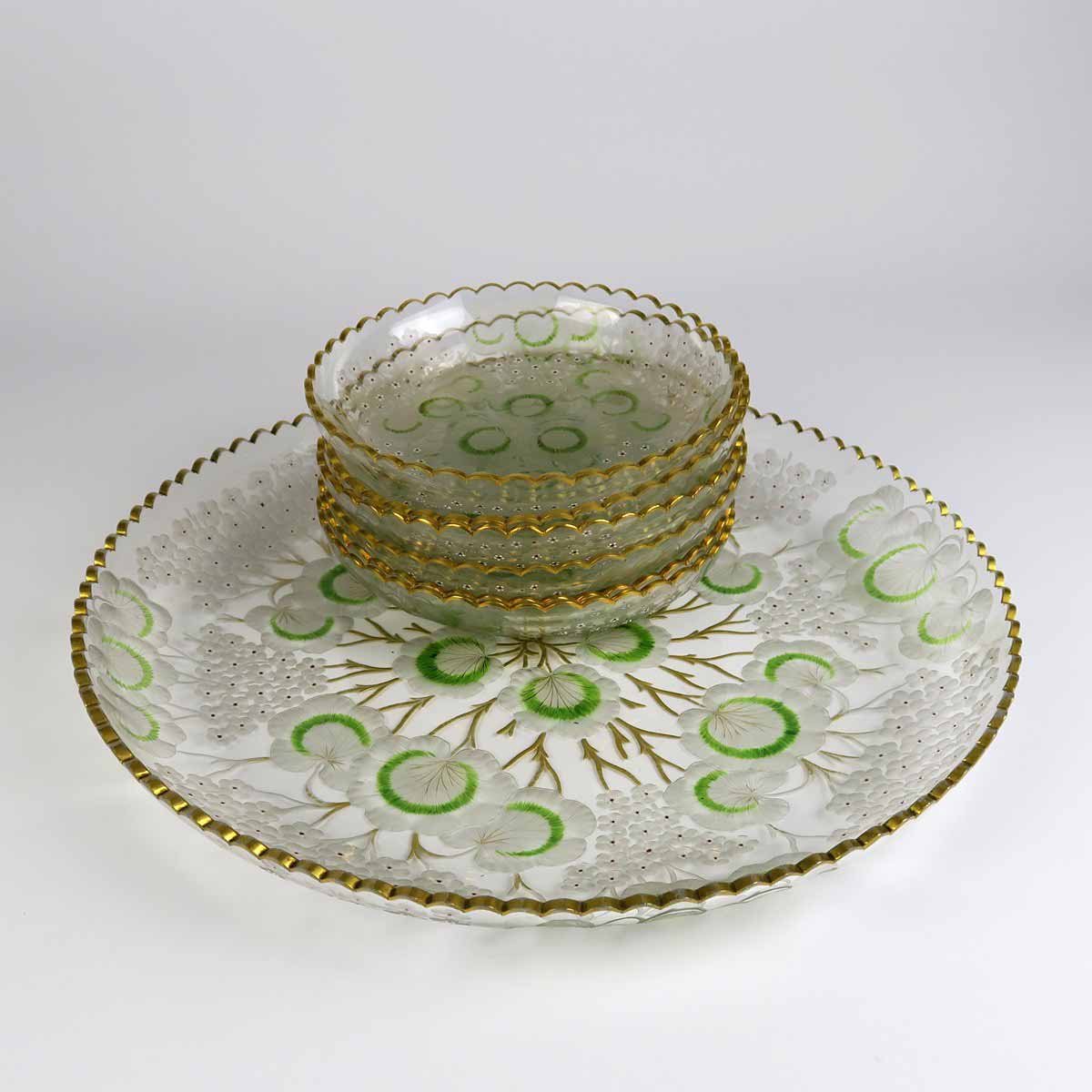 Secesní podnos se 6 miskami na desert