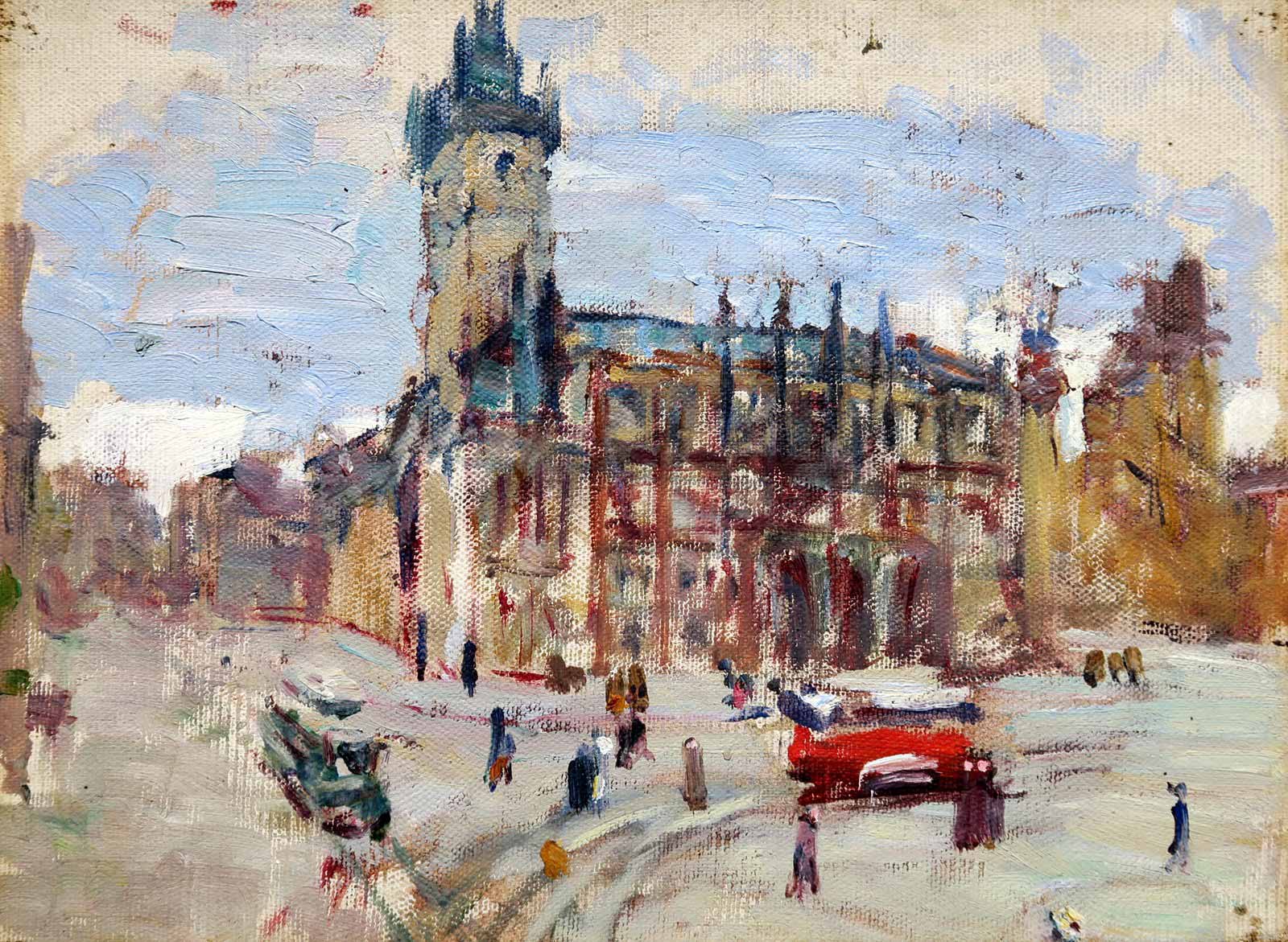 Ludvík Kuba (1863 - 1956) - Pohled na Staroměstkou radnici