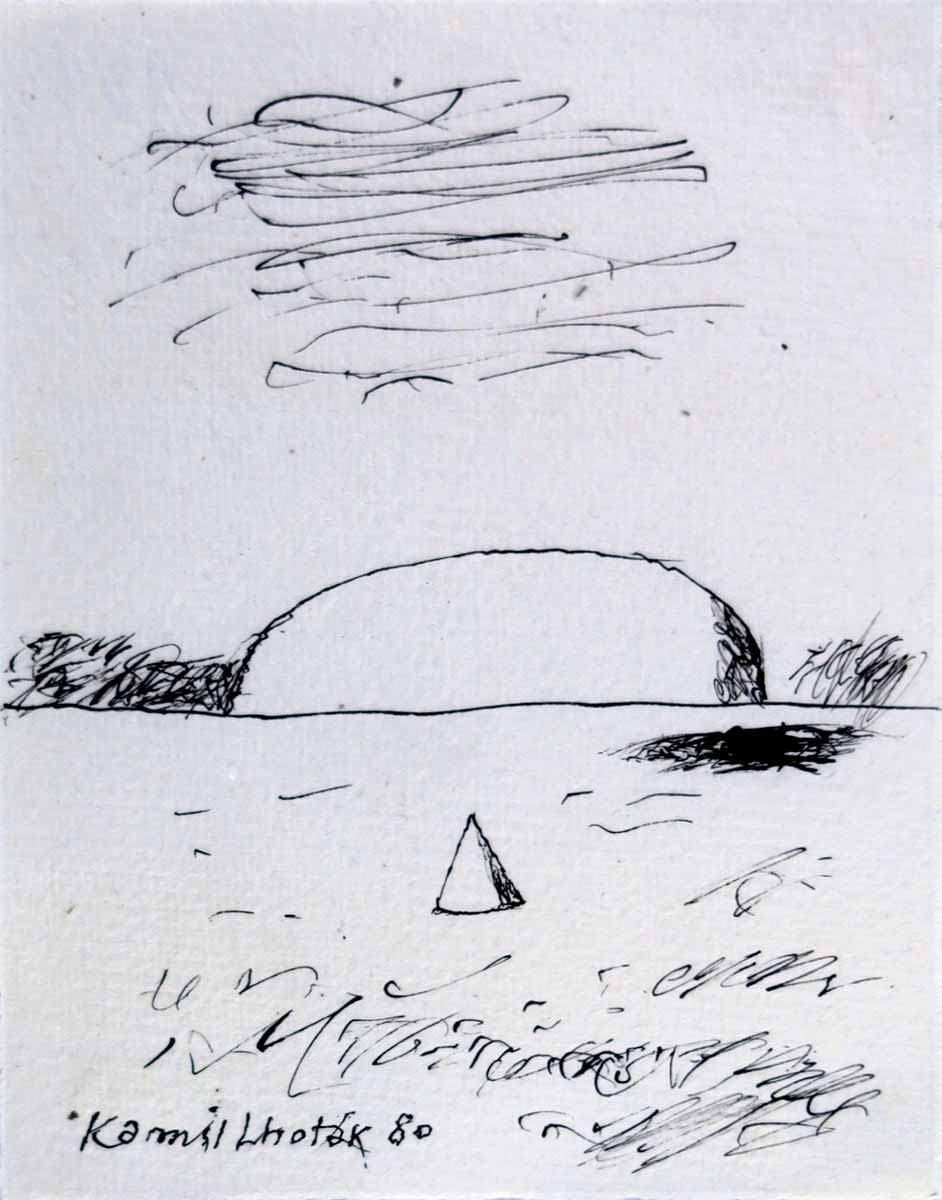 Kamil Lhoták (1912 - 1990) - Krajina s hangárem