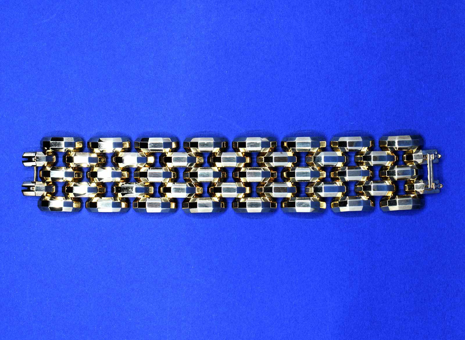 Zlatý art deco náramek