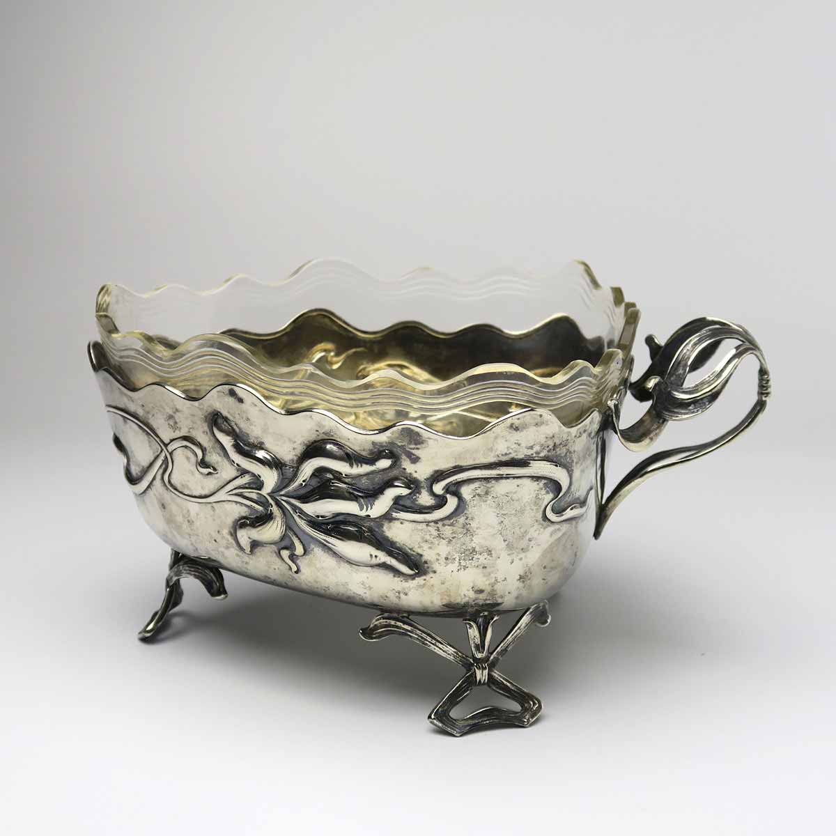 Stříbrná secesní miska na sladkosti