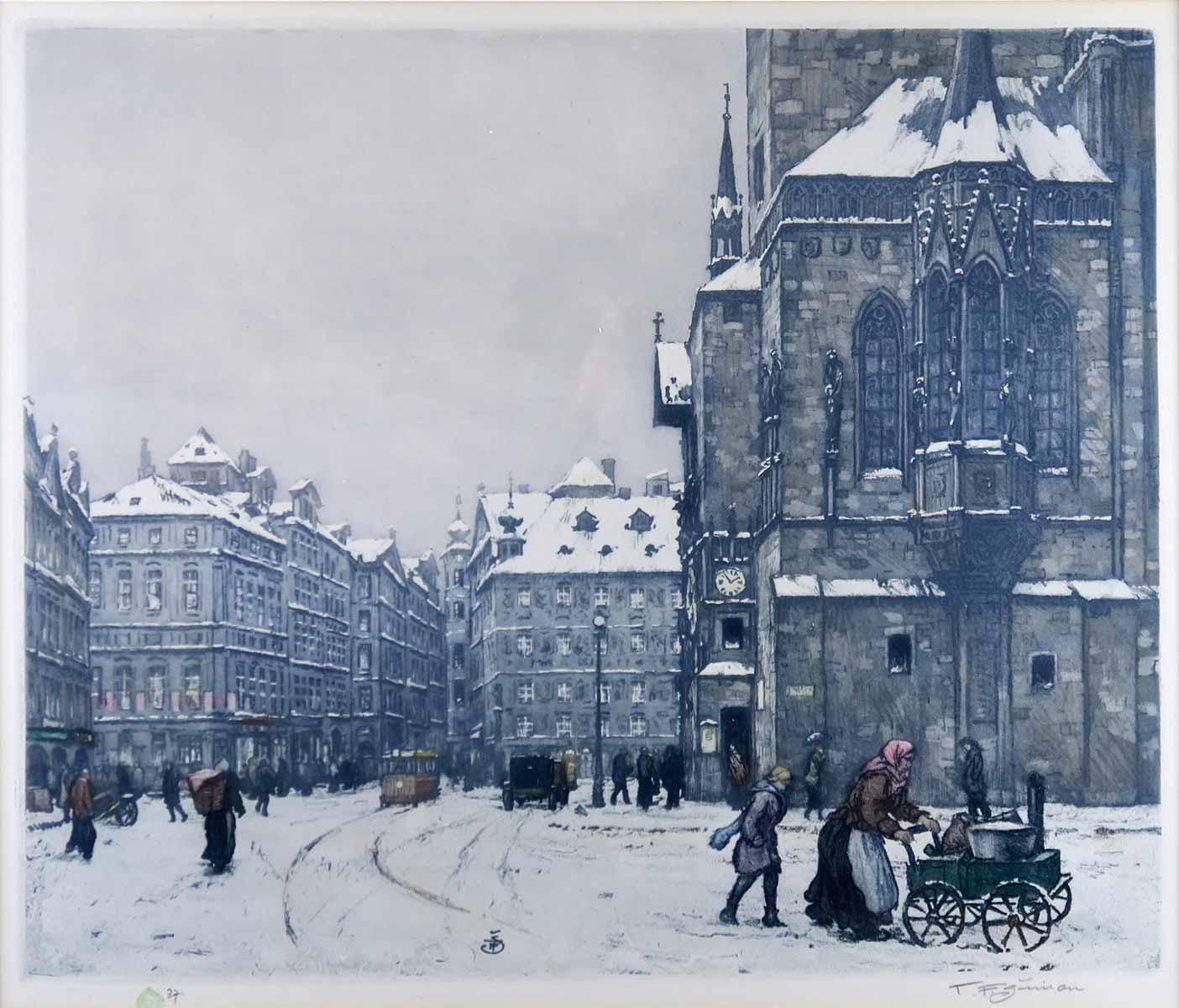 František Tavík Šimon (1877 - 1942) - Staroměstské náměstí v zimě