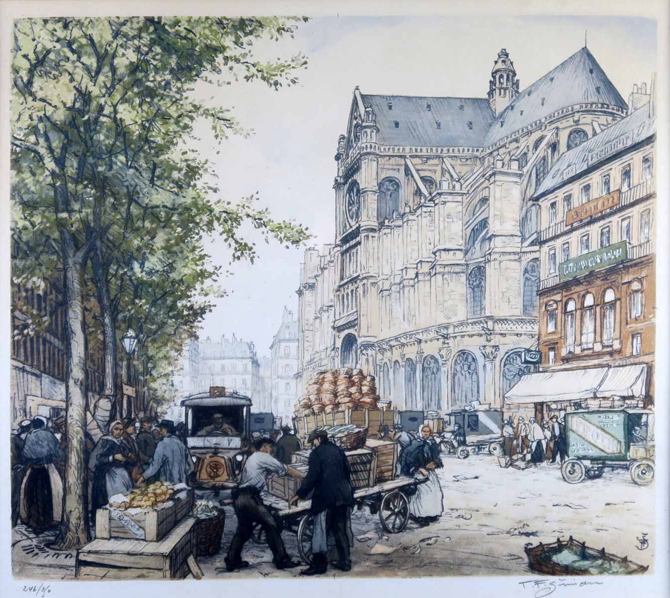 František Tavík Šimon (1877 - 1942) - Les Halles et L´eglise Saint Eustache