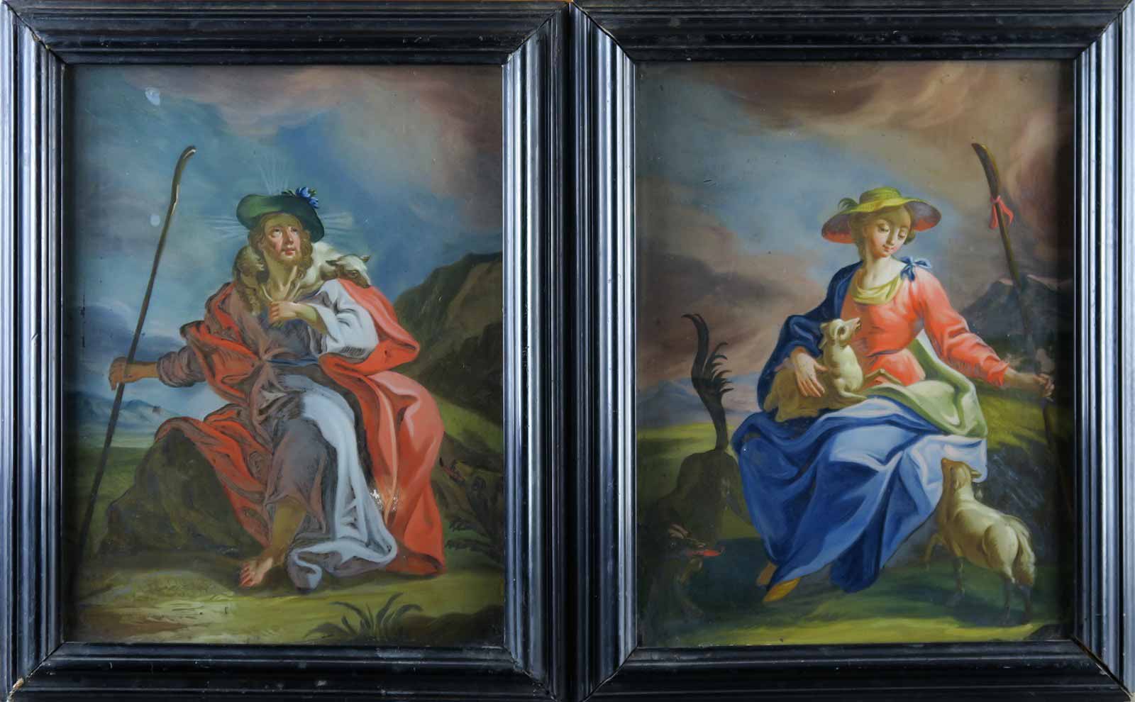 Pár rokokových podmaleb - Pastýřský pár