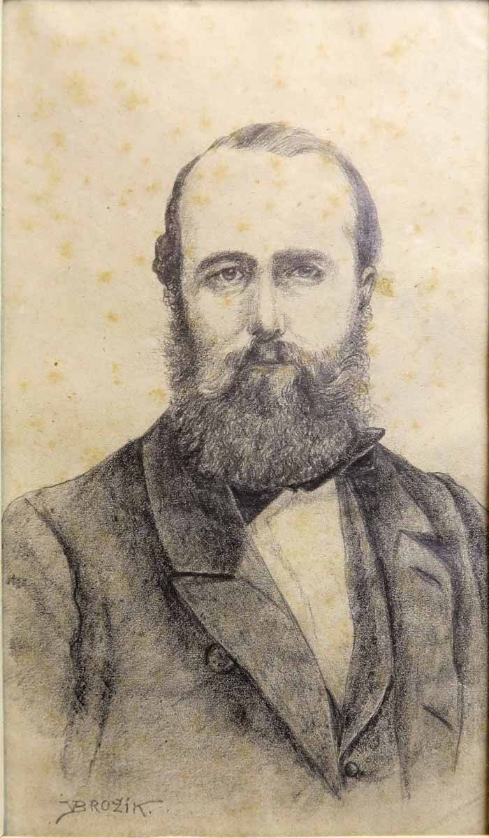 Václav Brožík (1851 - 1901) - Portrét důstojného pána Daubka ze Žebráku