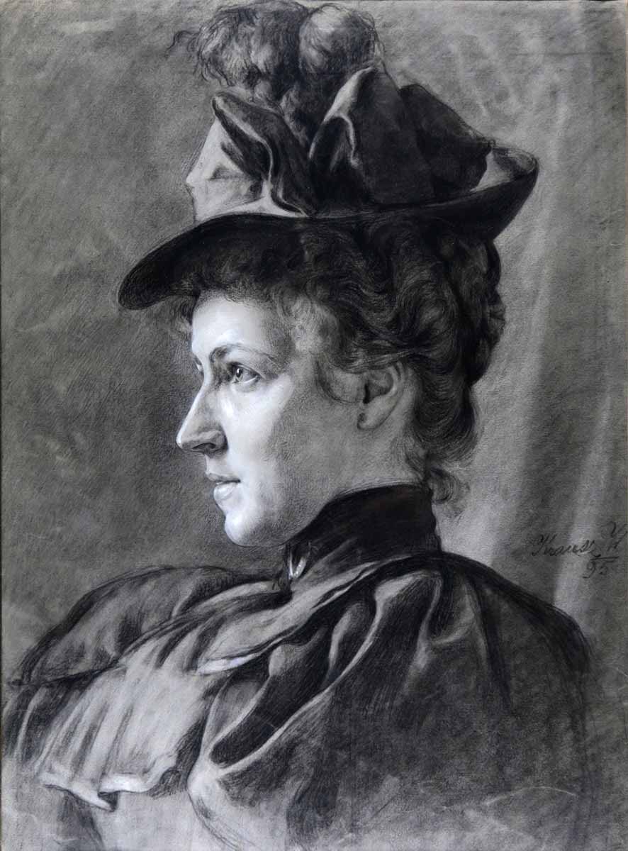 Wilhelm Victor Krausz (1878 -1959) - Secesní portrét dámy