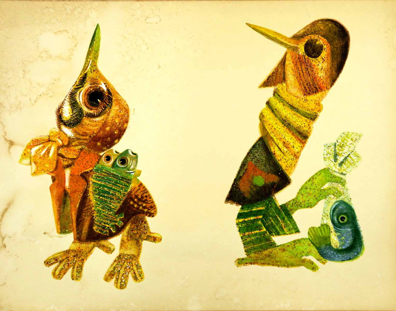 Jan Kudláček (1928 - 2017) - 4 studie dětských ilustrací