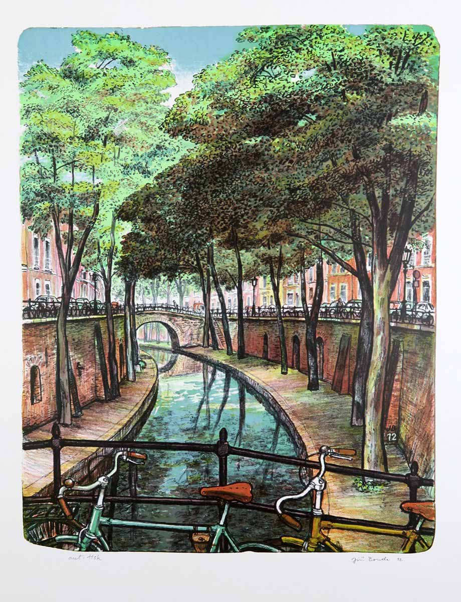 Jiří Bouda (1934 - 2015) - Oudegracht v Utrechtu