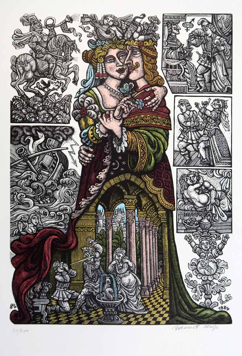 Zdeněk Mézl (1934 - 2016) - 3 listy - Shakespeare: Jak se Vám líbí?, Pocta J. Vondráčkovi, Krylovy bajky