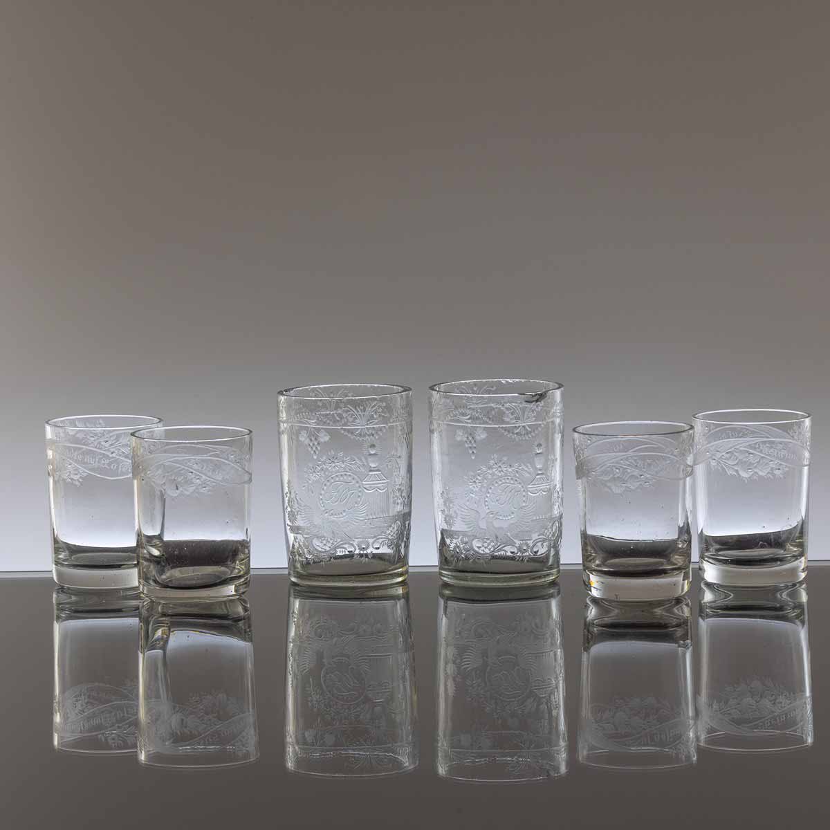 Konvolut 6 empírových číšek