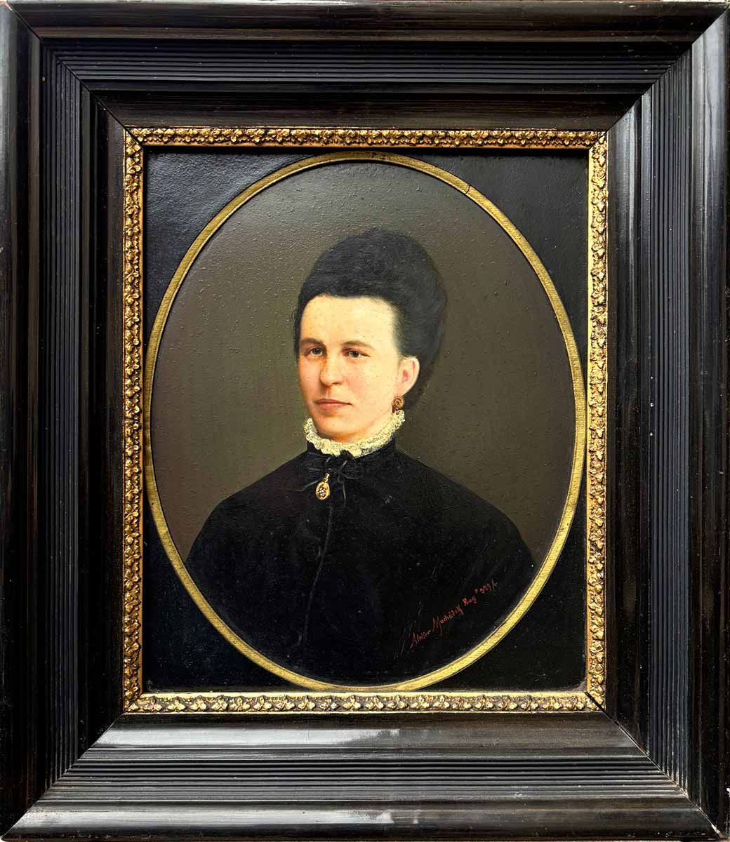 Macháček - Portrét dámy v černých šatech