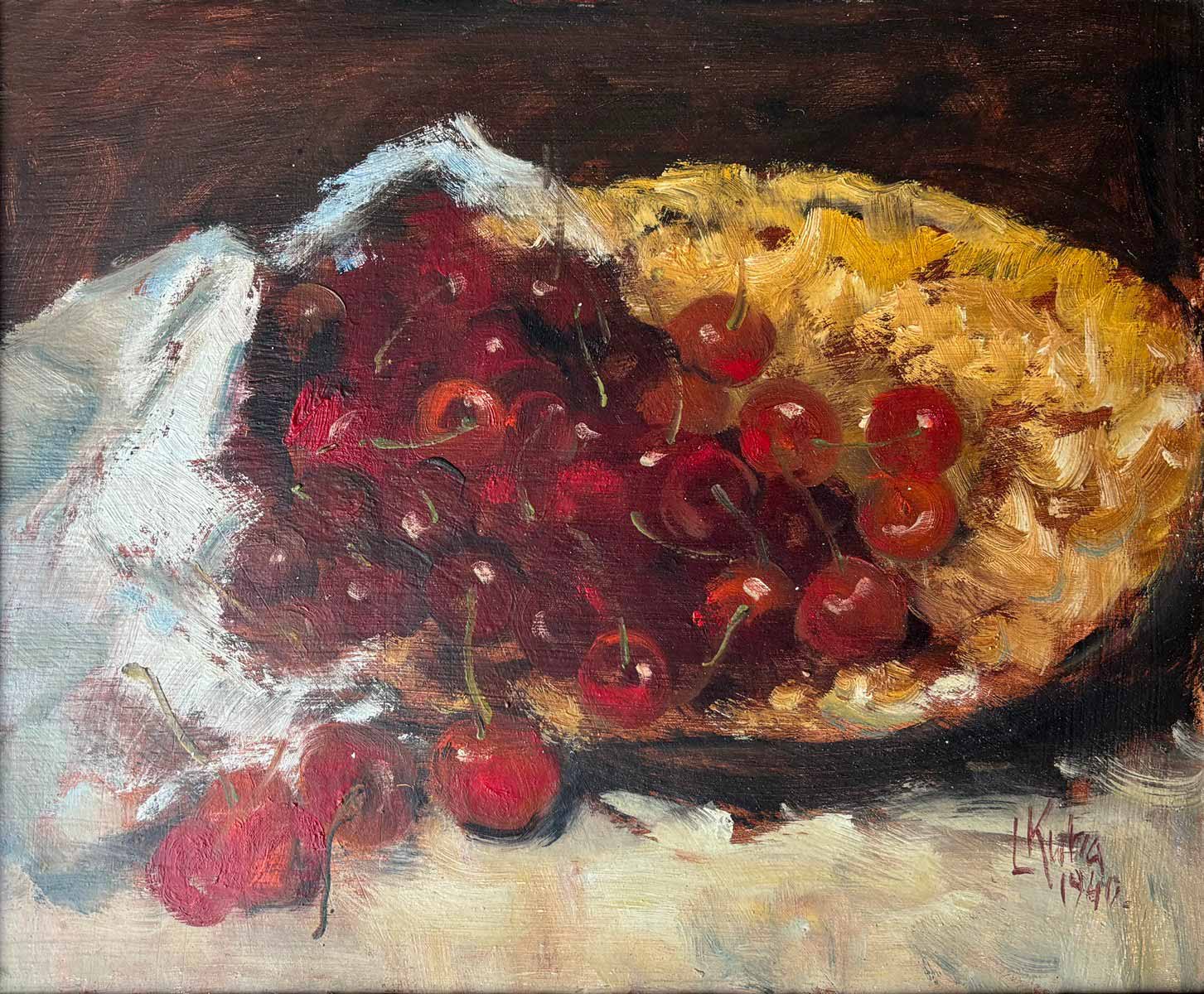 Ludvík Kuba (1863 - 1956) - Zátiší s třešněmi