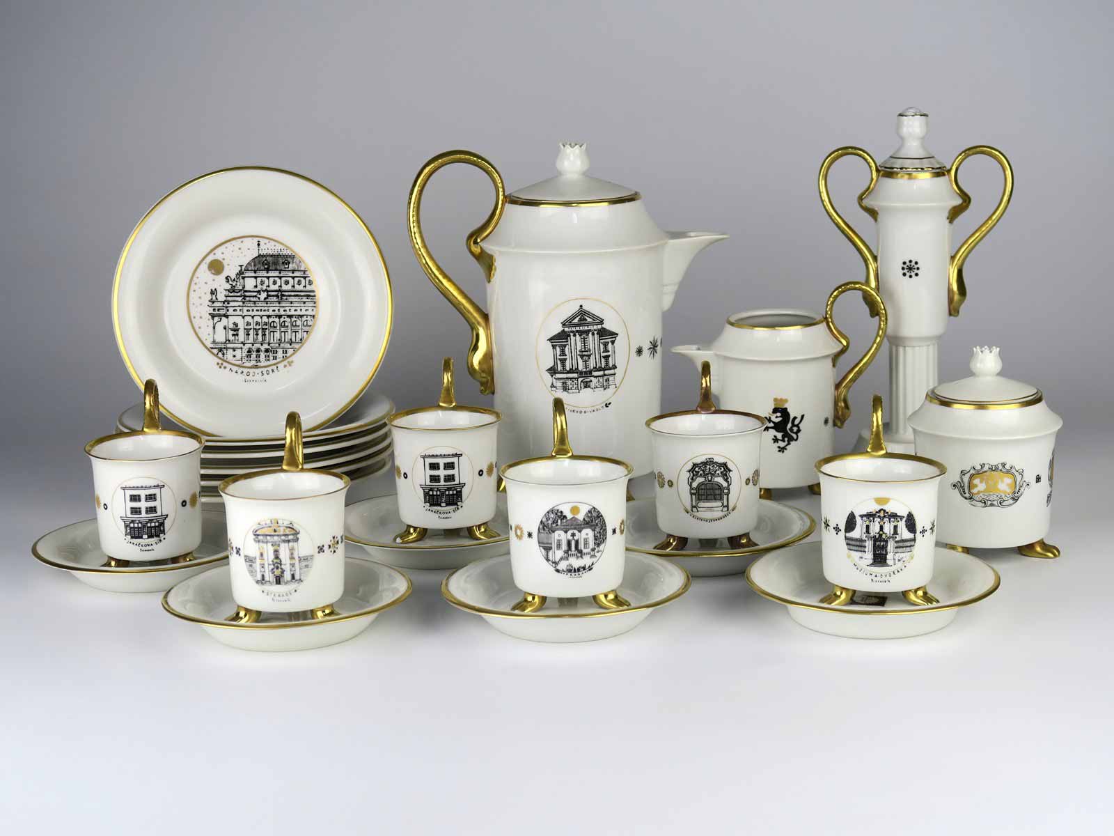 Jiří Švengsbír (1921 - 1983) - Kávový a desertní  servis pro 6 osob