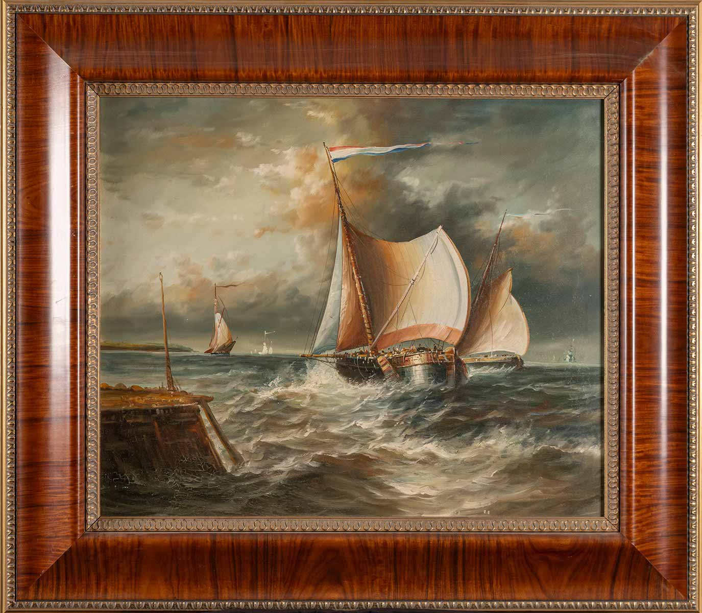 Plachetnice na rozbouřeném moři