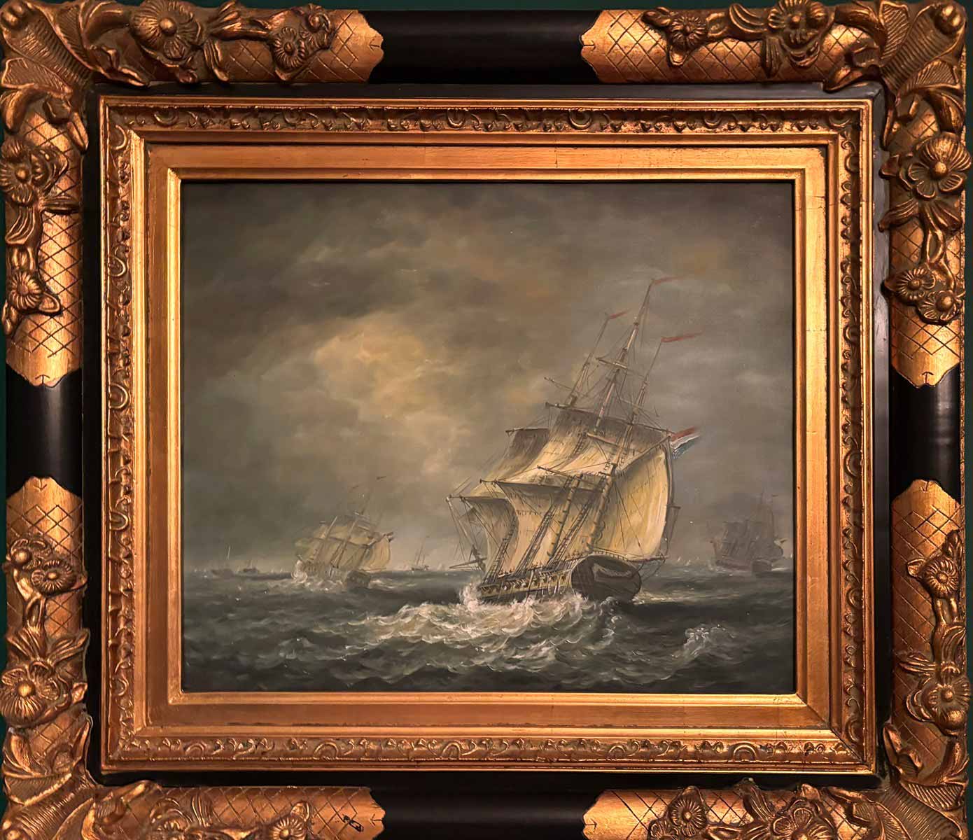 Plachetnice na rozbouřeném moři