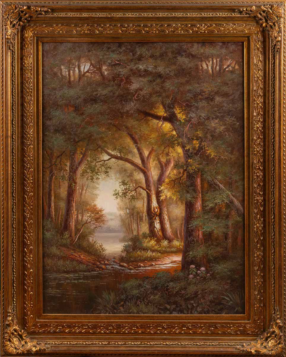 Lesnatá krajina s vodní plochou