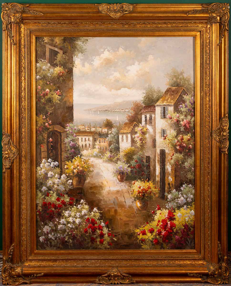 Rozkvetlá ulice v přístavním městě