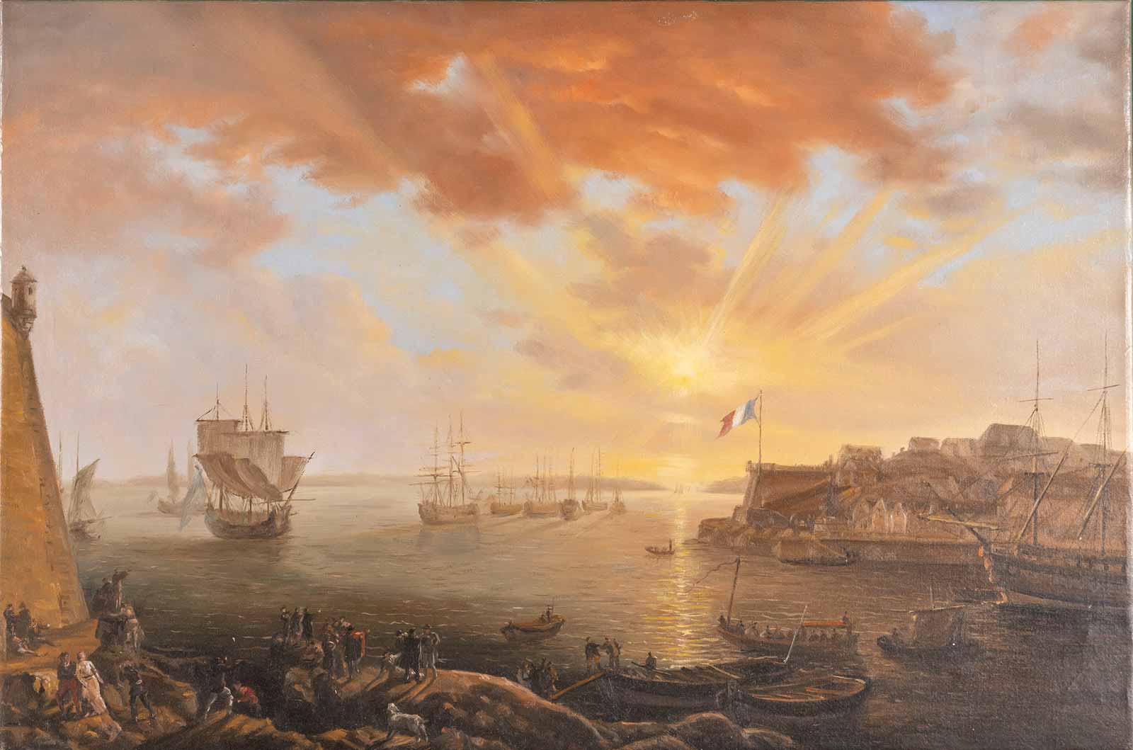 Východ slunce v přístavu