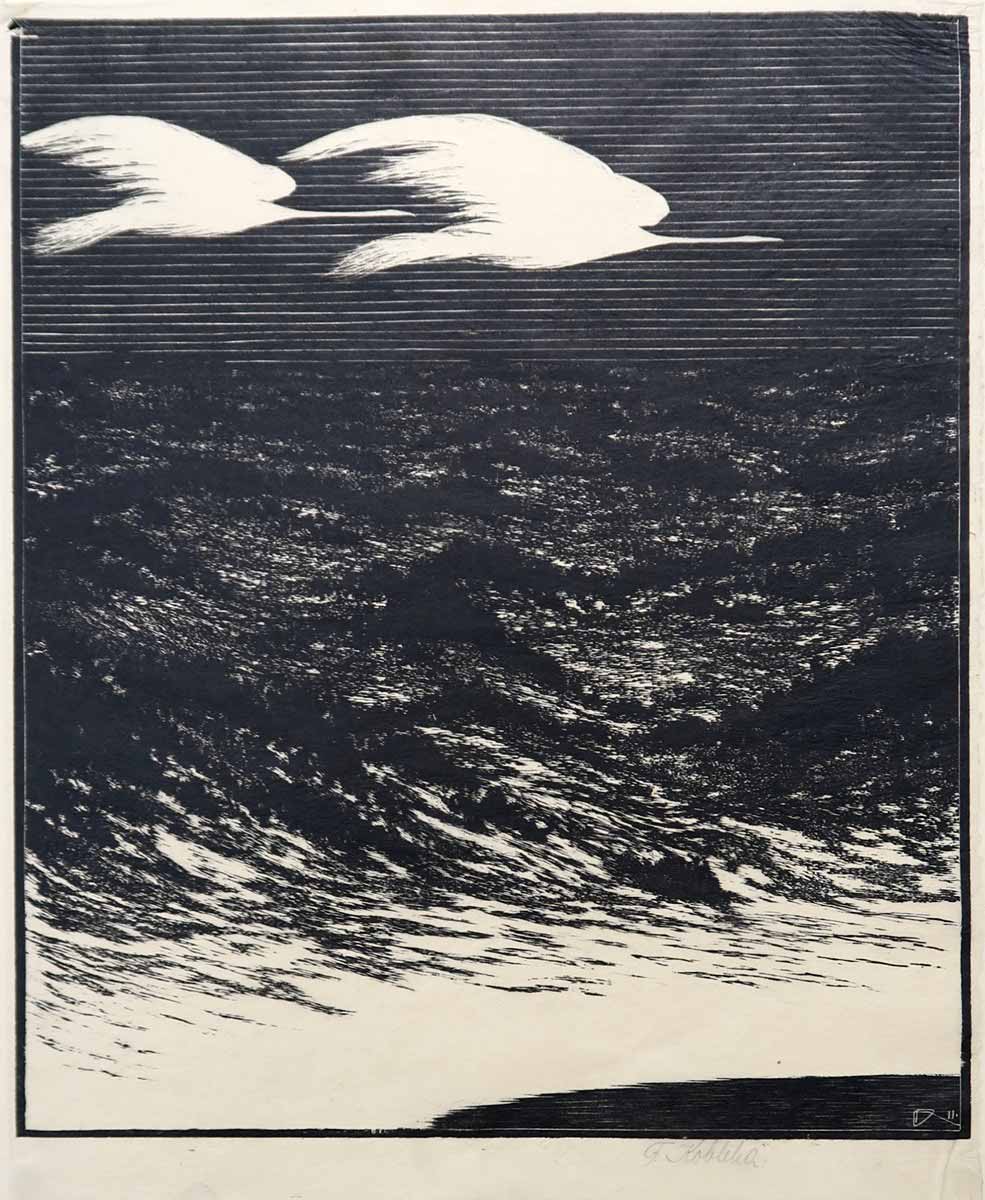 František Kobliha (1877 - 1962) - Ptáci odletí - ilustrace k Máchovu Máji