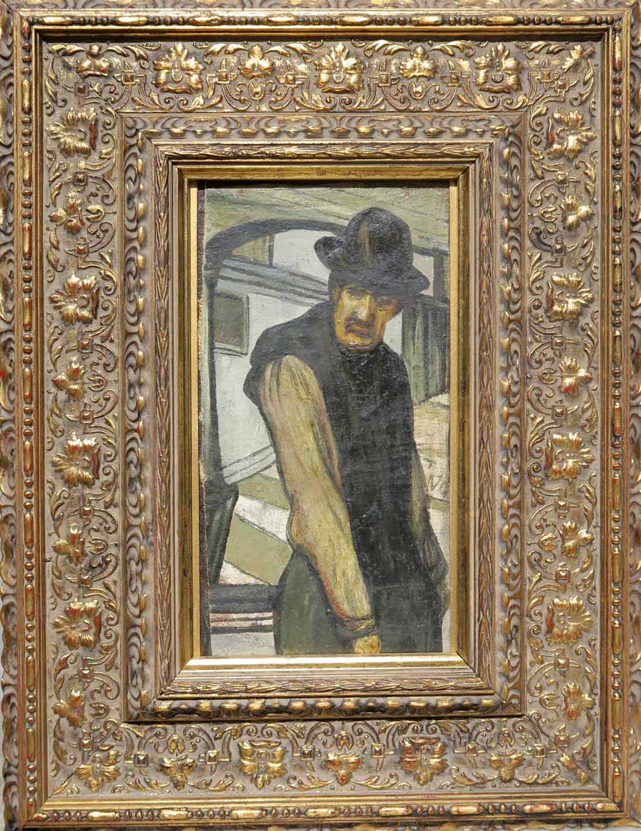 August Brömse (1873 - 1925) připsáno - Muž v buřince