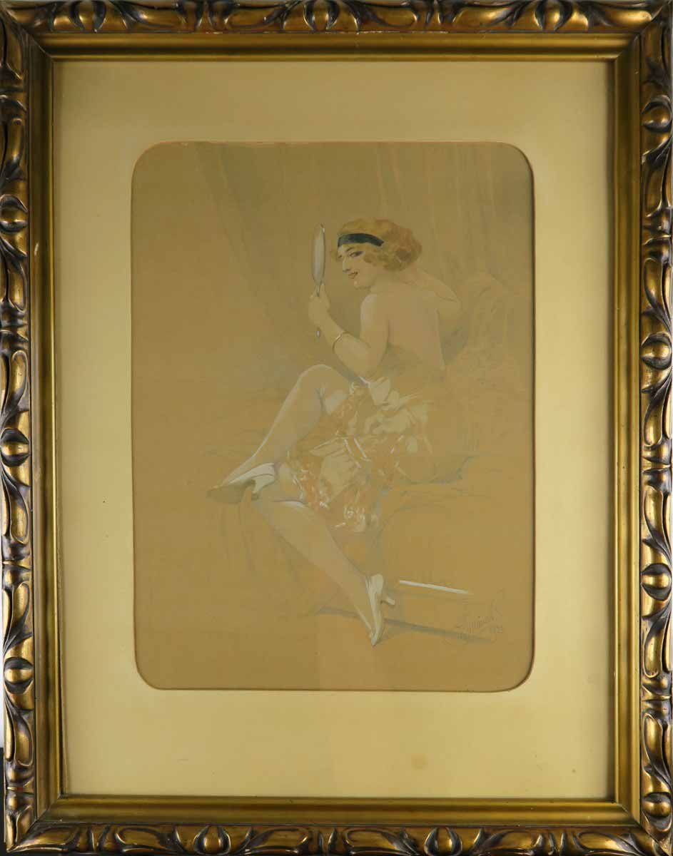 Karel Šimůnek (1869 - 1942) - Dáma se zrcátkem