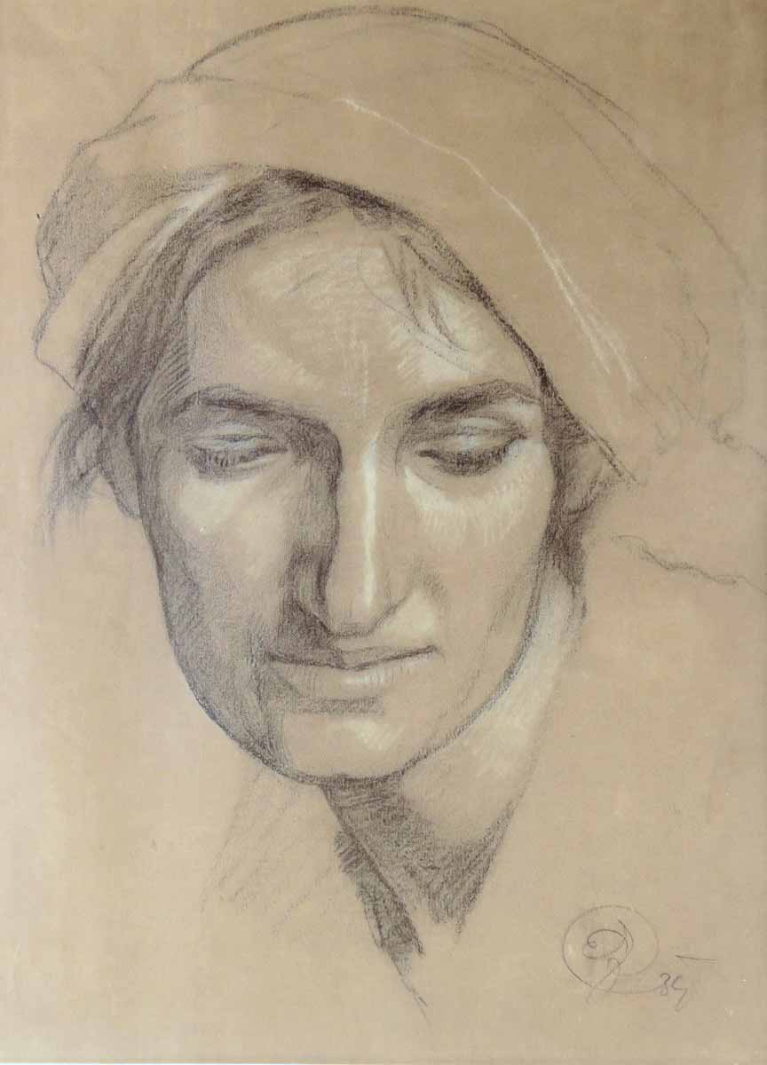 Jan Dědina - Portrét mladíka v čapce