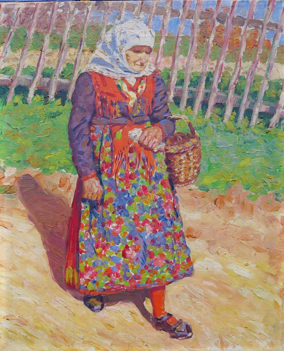 Český malíř poč. 20. století - Žena v chodském kroji