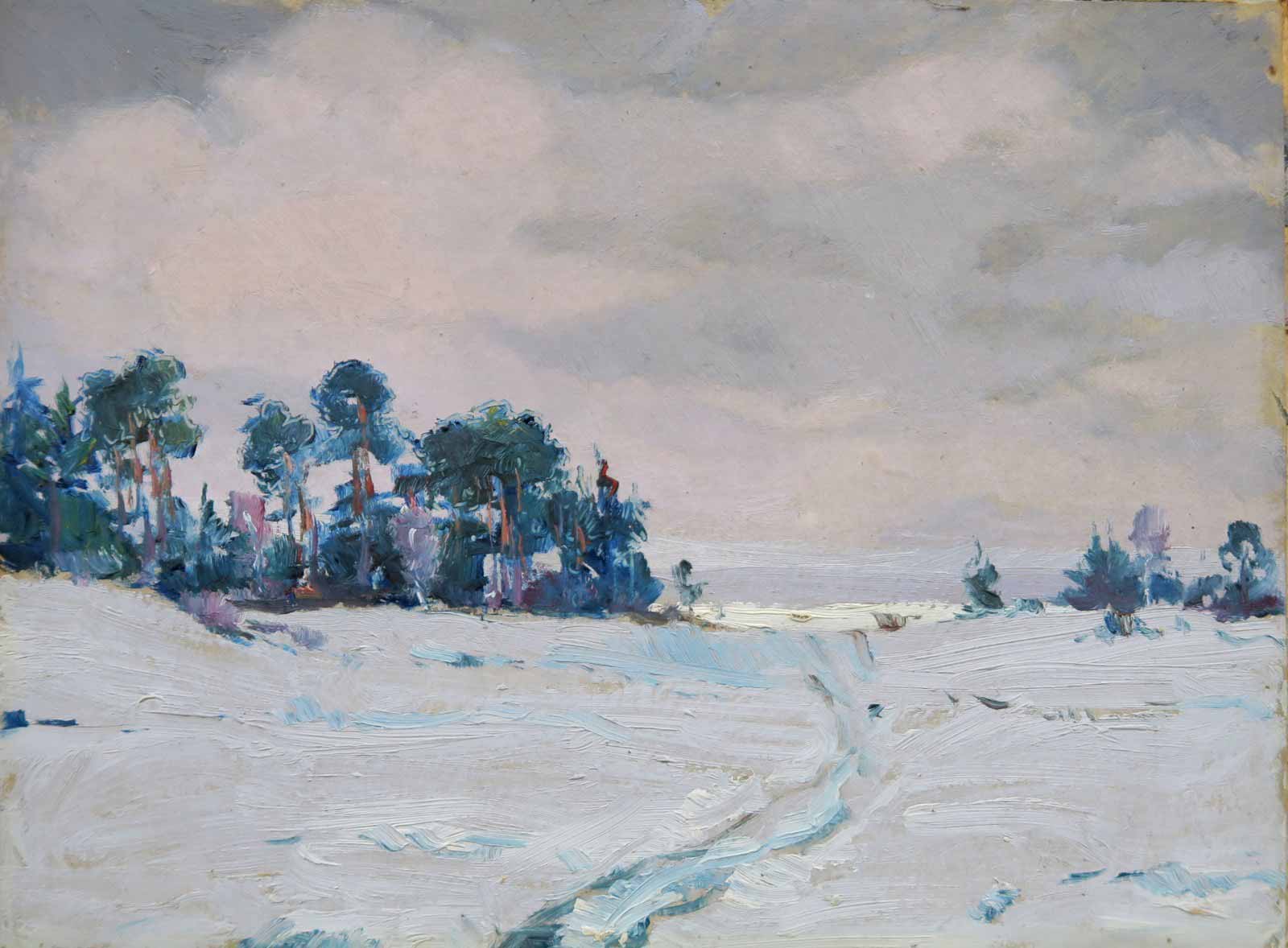 František Kaván - Zimní krajina s cestou