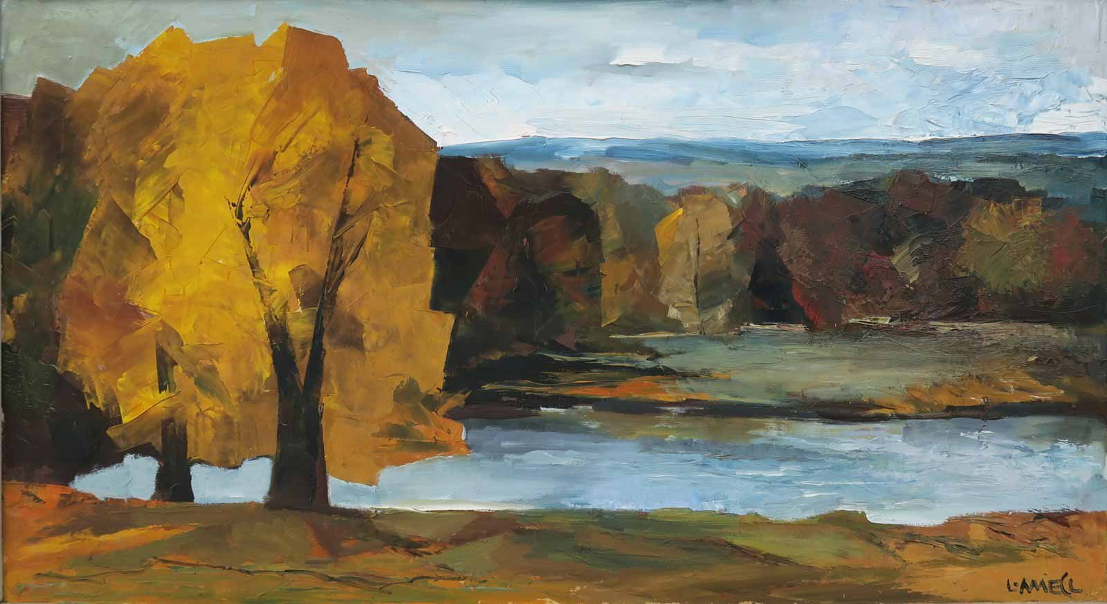 Lubomír Mecl - U rybníka v parku v H.M.