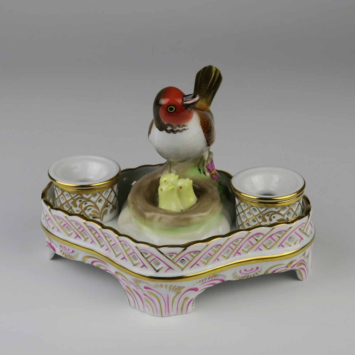 Kalamář s motivem ptáčka, Herend