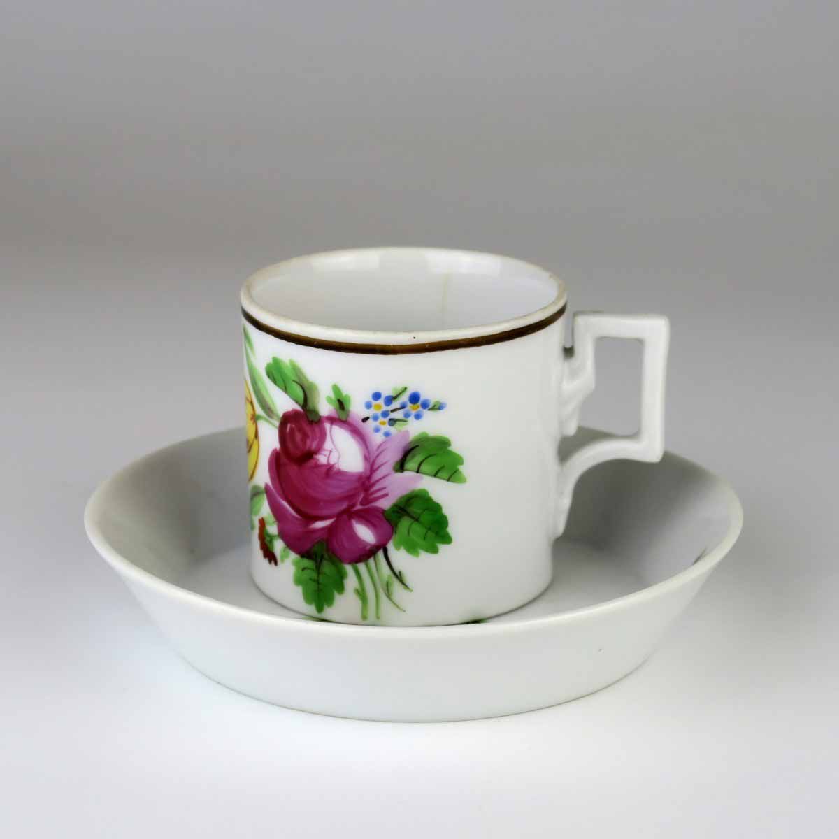 Empírový koflík s miskou - Kysibl