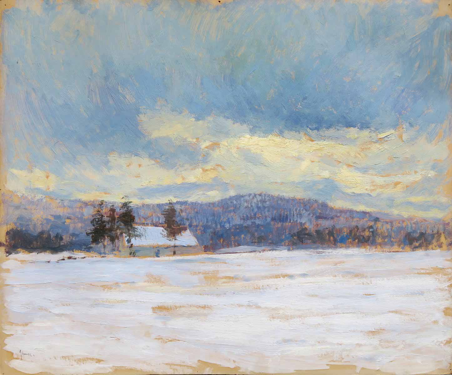 Gustav Macoun - Zimní Krajina s chalupou