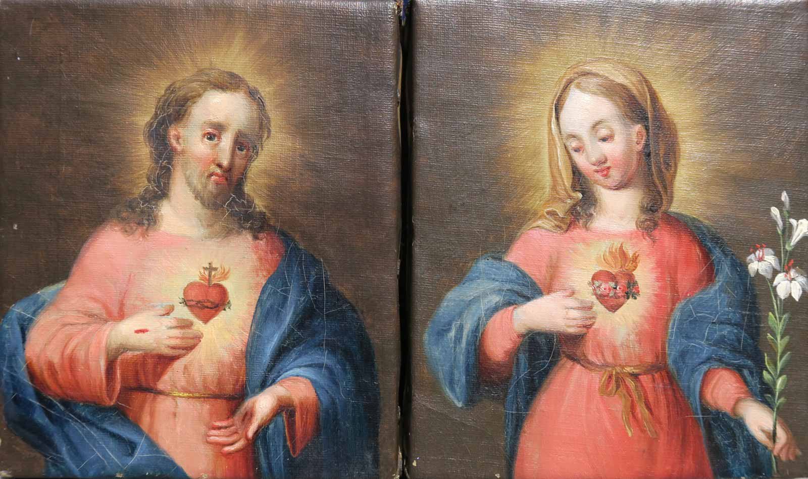 Panna Maria s planoucím srdcem, Kristus s planoucím srdcem