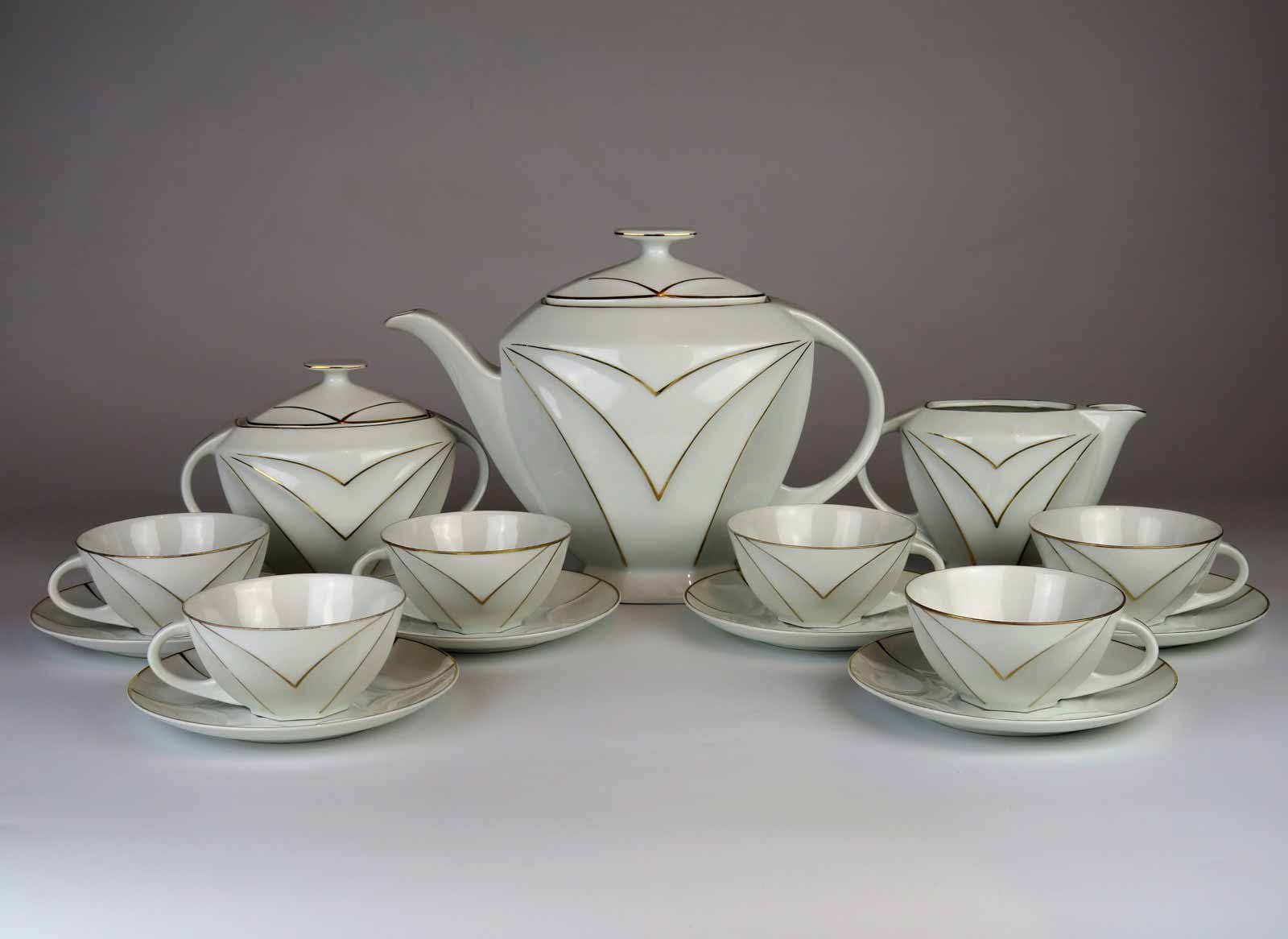 Čajový servis ve stylu art deco