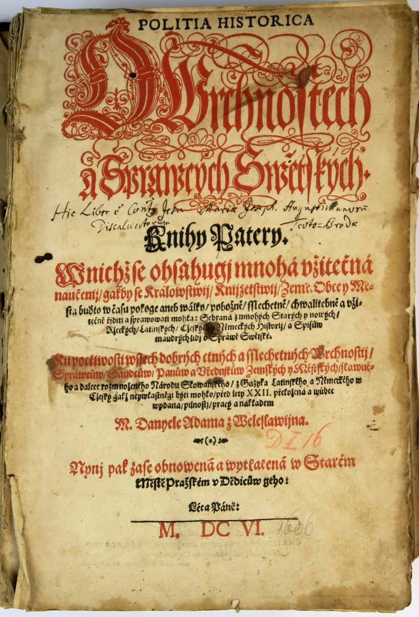 Lauterbeck Georg: Politia historica - O vrchnostech a správcích světských, 1606